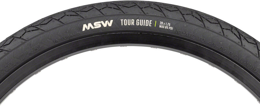 MSW Tour Guide Tire - 20 x 1.75 Black Folding Wire Bead 33tpi Tires MSW   