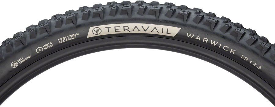 Teravail Warwick Tire - 29 x 2.3 Tubeless Folding BLK Ultra-Durable Grip Compund Tires Teravail   