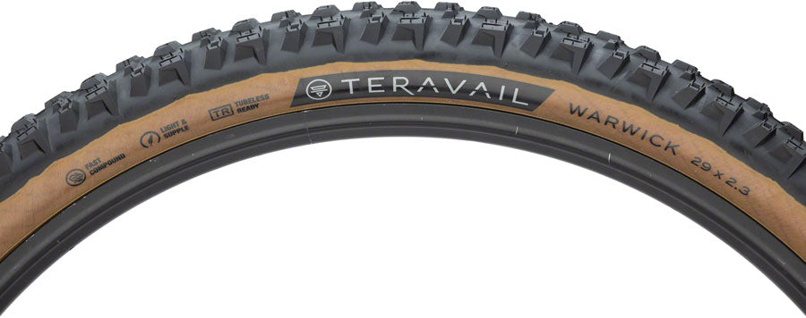 Teravail Warwick Tire - 29 x 2.3 Tubeless Folding Tan Light Supple Fast Compound Tires Teravail   