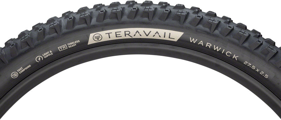 Teravail Warwick Tire - 27.5 x 2.5 Tubeless Folding BLK Light Supple Fast Compound Tires Teravail   