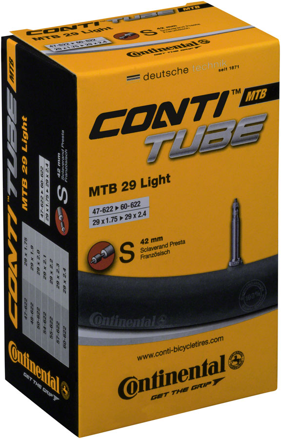 Continental Light Tube - 29 x 1.75 - 2.5 42mm Presta Valve Tube Continental   