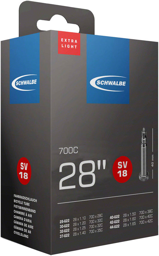 Schwalbe Extra Light Tube - 700 x 28 - 42mm 40mm Presta Valve Tube Schwalbe   
