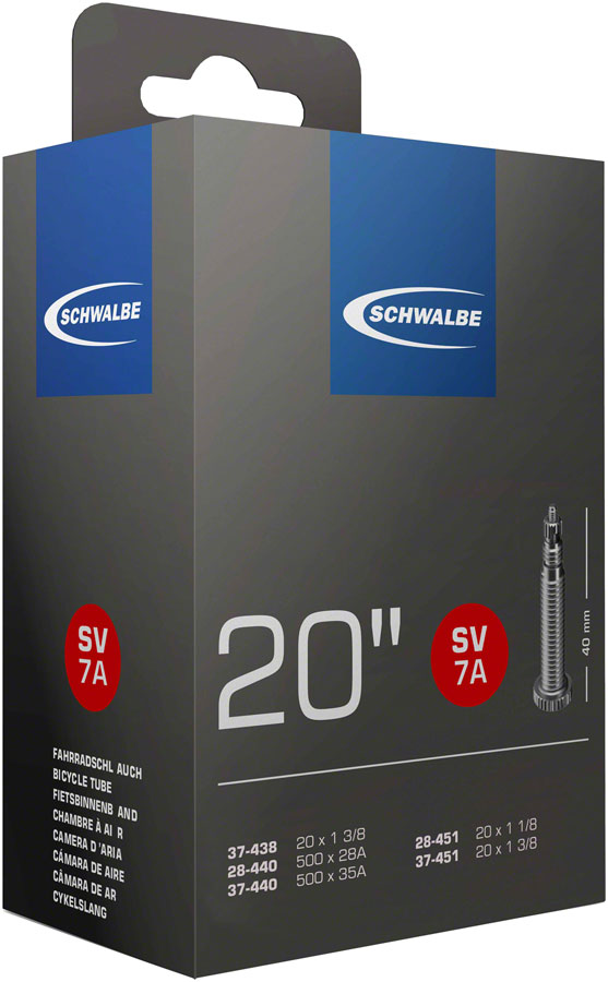 Schwalbe Standard Tube - 20 x 1-1/8  - 1-3/8 40mm Presta Valve Tube Schwalbe   