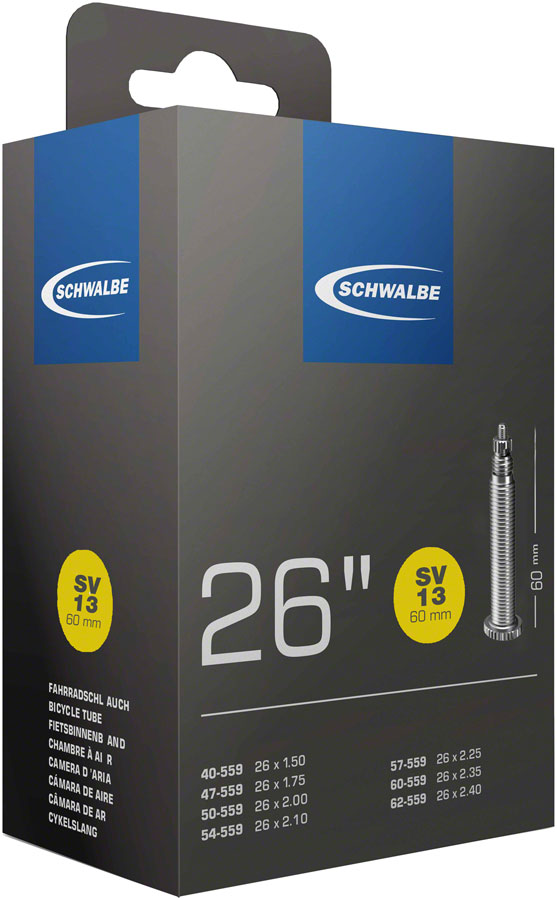 Schwalbe Standard Tube - 26 x 1.5 - 2.5 40mm Presta Valve Tube Schwalbe   