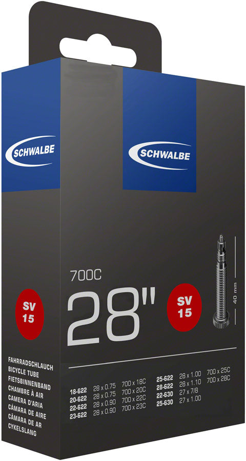 Schwalbe Standard Tube - 700 x 18 - 28mm 40mm Presta Valve Tube Schwalbe   