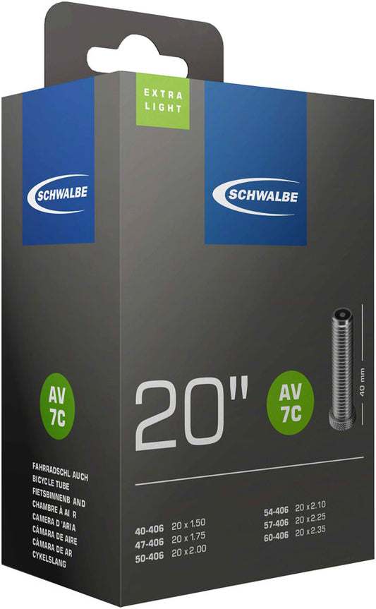 Schwalbe Extra Light Tube - 20 x 1.50 - 2.35 40mm Schrader Valve Tube Schwalbe   
