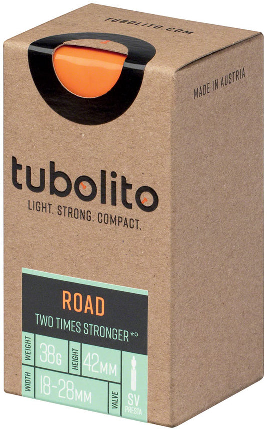 Tubolito Tubo Road Tube - 700 x 18-32mm 42mm Presta Valve Orange Tube tubolito   