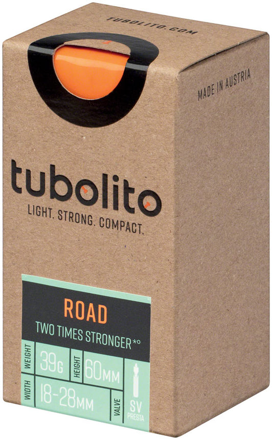 Tubolito Tubo Road Tube - 700 x 18-32mm 60mm Presta Valve Orange Tube tubolito   