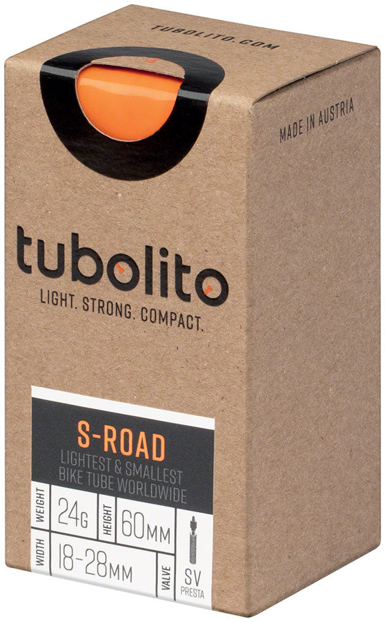 Tubolito S-Tubo Road Tube - 700 x 18-32mm 60mm Presta Valve Orange Tube tubolito   