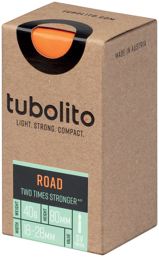 Tubolito Tubo Road Tube - 700 x 18-32mm 80mm Presta Valve Orange Tube tubolito   