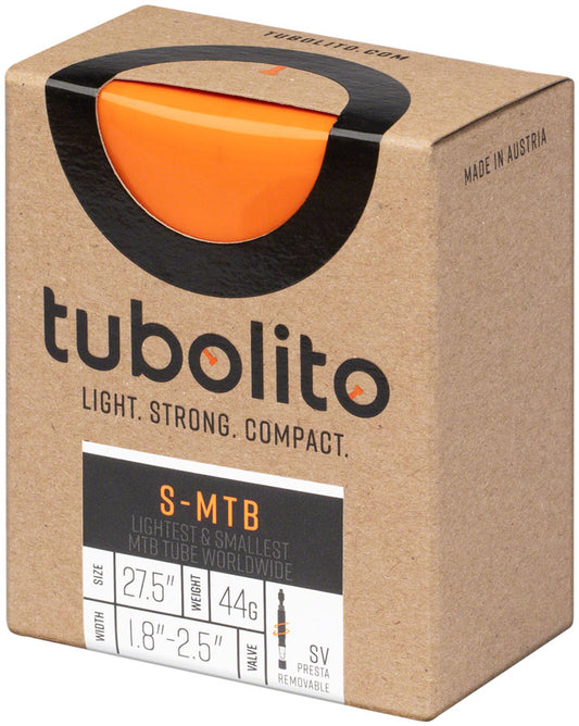 Tubolito S-Tubo MTB Tube - 27.5 x 1.8-2.5 42mm Presta Valve Orange Tube tubolito   