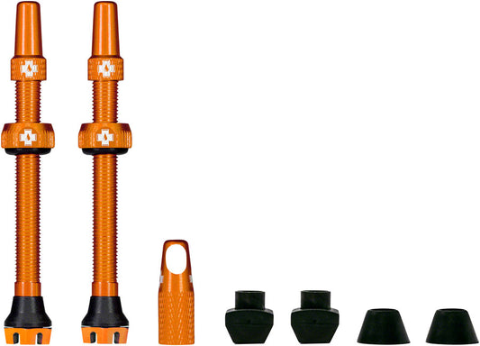 Muc-Off V2 Tubeless Valve Kit - Orange 60mm Pair Tubeless Valves Muc-Off   