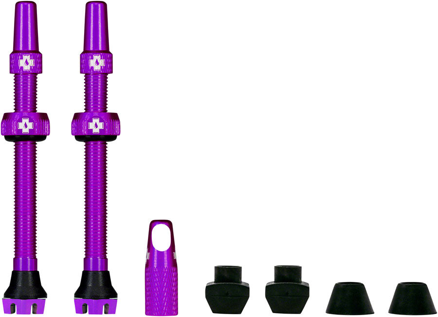 Muc-Off V2 Tubeless Valve Kit - Purple 60mm Pair Tubeless Valves Muc-Off   