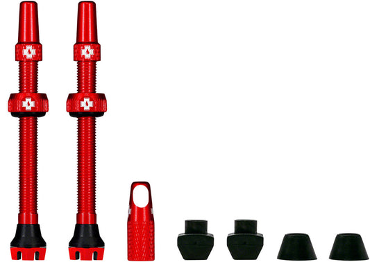 Muc-Off V2 Tubeless Valve Kit - Red 44mm Pair Tubeless Valves Muc-Off   