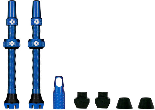 Muc-Off V2 Tubeless Valve Kit - Blue 44mm Pair Tubeless Valves Muc-Off   