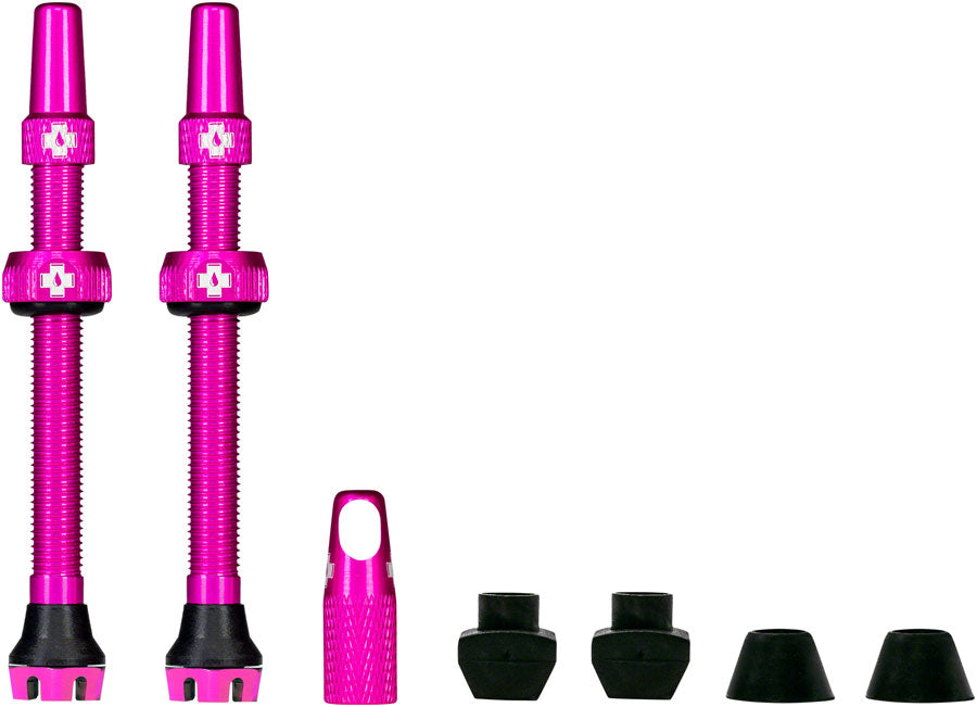 Muc-Off V2 Tubeless Valve Kit - Pink 44mm Pair Tubeless Valves Muc-Off   