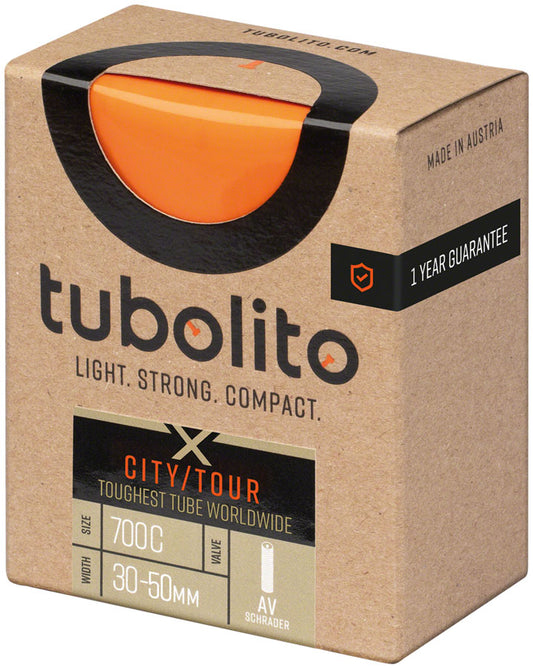 Tubolito X-Tubo City/Tour Tube - 700 x 30-50mm 40mm Schrader Valve Orange Tube tubolito   
