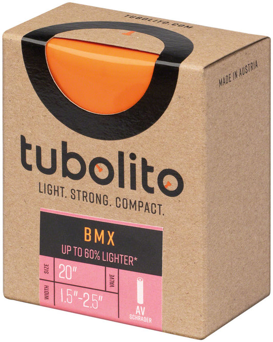 Tubolito Tubo BMX Tube - 20 x 1.5-2.5" 40mm Schrader Valve Orange Tube tubolito   