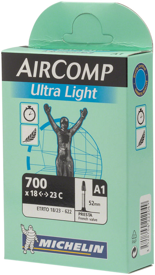 Michelin Aircomp Ultra Light Tube - 700 x 18 - 23mm 52mm Presta Valve Tube Michelin   
