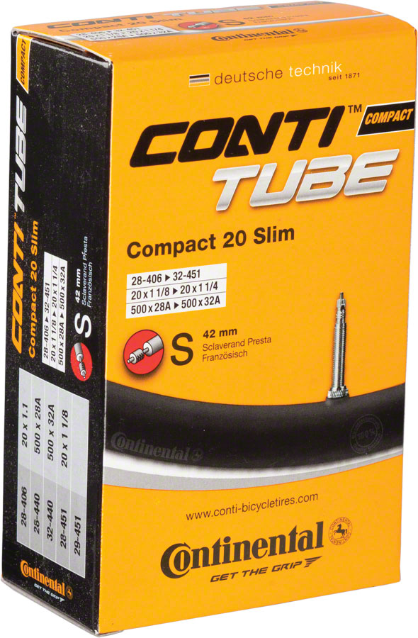 Continental Standard Tube - 20 x 1-1/8 - 1-1/4 42mm Presta Valve Tube Continental   