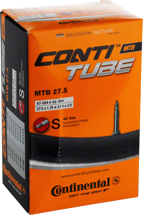 Continental Standard Tube - 27.5 x 1.75 - 2.5 42mm Presta Valve Tube Continental   