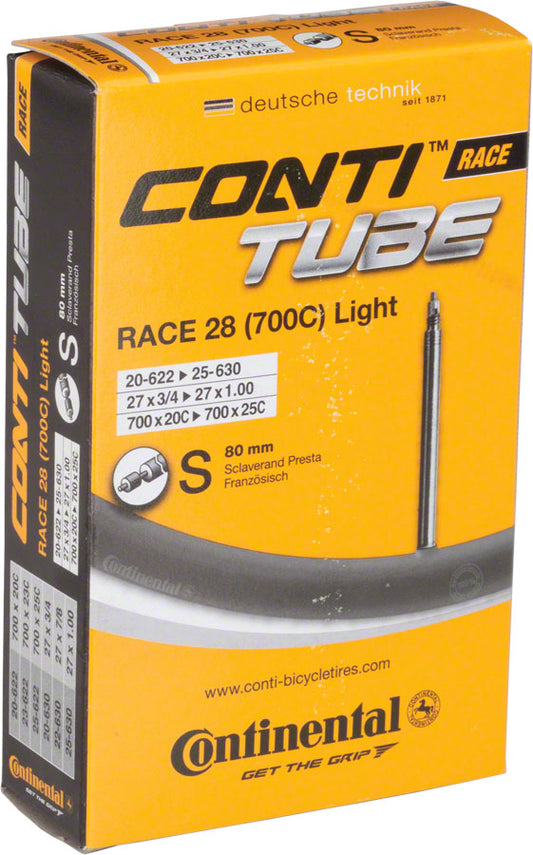 Continental Light Tube - 700 x 20 - 25mm 80mm Presta Valve Tube Continental   