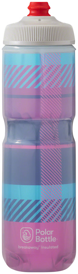 Polar Breakaway Insulated Tartan Water Bottle - Pink/Navy 24oz Water Bottles Polar   