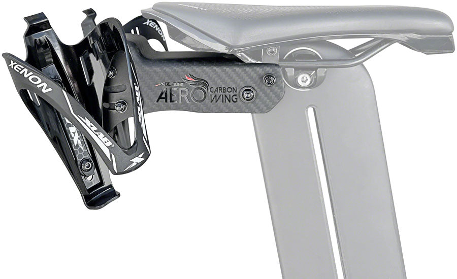 Xlab Aero Carbon Wing Behind Saddle Water Bottle Cage Mount - Includes 2 Xenon Cages Water Bottle Cage Parts XLAB   