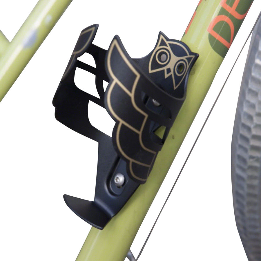 Portland Design Works Owl Cage: Black/Gold Water Bottle Cages Portland Design Works   