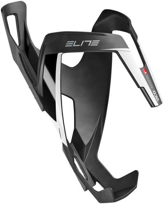 Elite SRL Vico Carbon Water Bottle Cage - Matte Black/White Water Bottle Cages Elite   