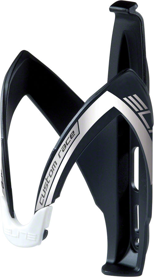 Elite SRL Custom Race Water Bottle Cage: Matte Black/White/Silver Water Bottle Cages Elite   