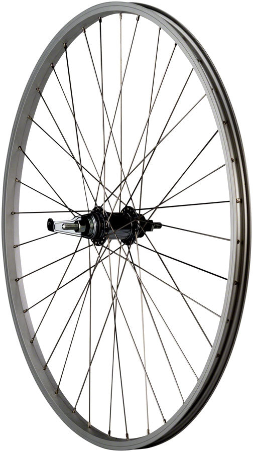 Quality Wheels Value Single Wall Series Coaster Brake Rear Wheel - 700c 3/8" x 124mm Coaster Brake 3 Prong Cog Silver Rear Wheel Quality Wheels   