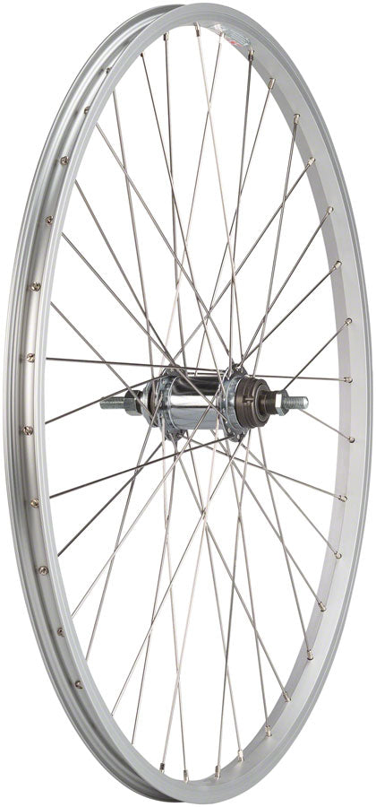 Quality Wheels Value Single Wall Series Coaster Brake Rear Wheel - 26" 3/8" x 124mm Coaster Brake 3 Prong Cog Silver Rear Wheel Quality Wheels   