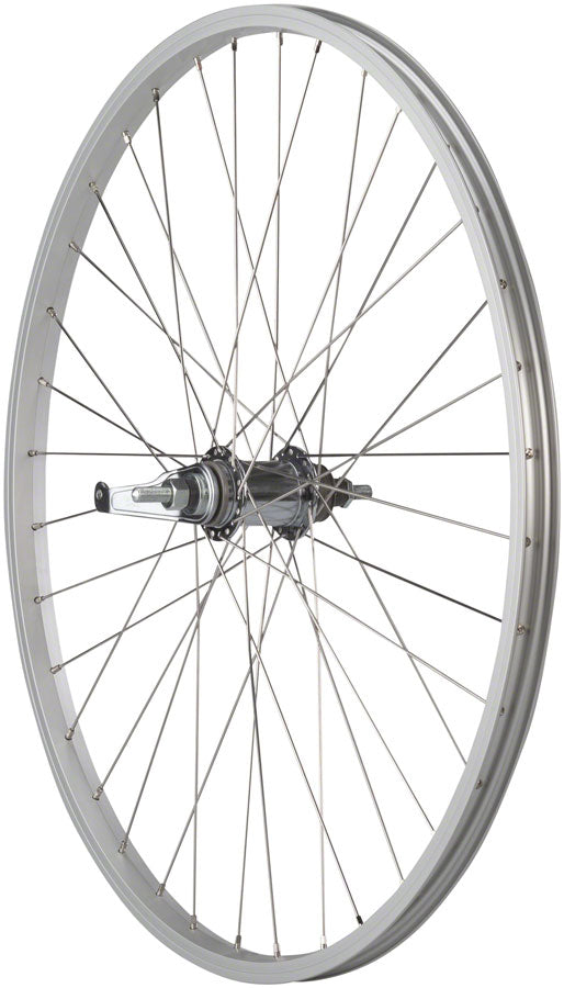 Quality Wheels Value Single Wall Series Coaster Brake Rear Wheel - 26" 3/8" x 124mm Coaster Brake 3 Prong Cog Silver Rear Wheel Quality Wheels   