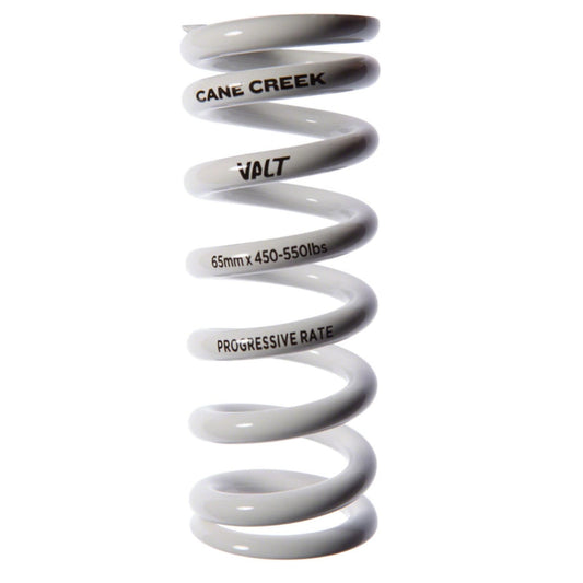 Cane Creek Progressive Rate VALT Lightweight Rear Shock Spring - 65mm x 450-550lbs White Rear Shock Spring Cane Creek   