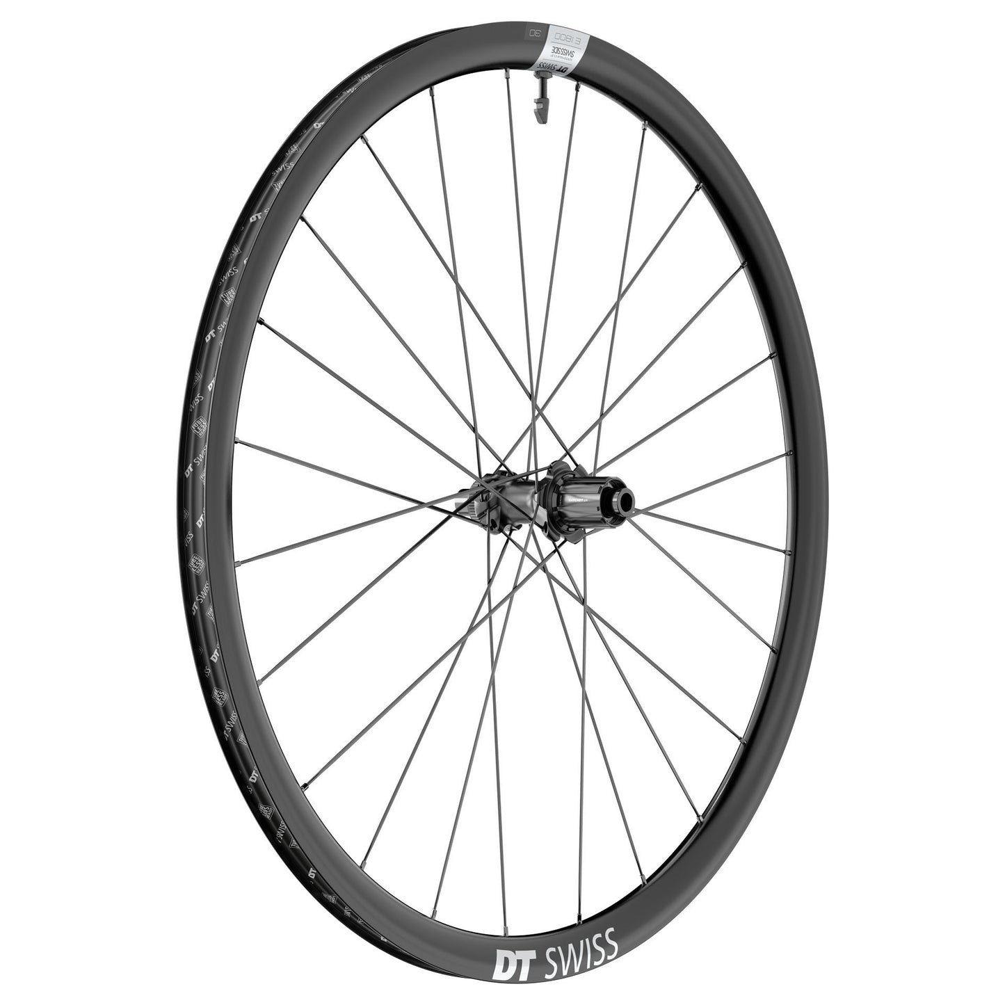 DT Swiss E 1800 Spline 30 Rear Wheel - 700c 12 x 142mm Center-Lock HG 11 Road Ratchet LN 18 BLK Rear Wheel DT Swiss   
