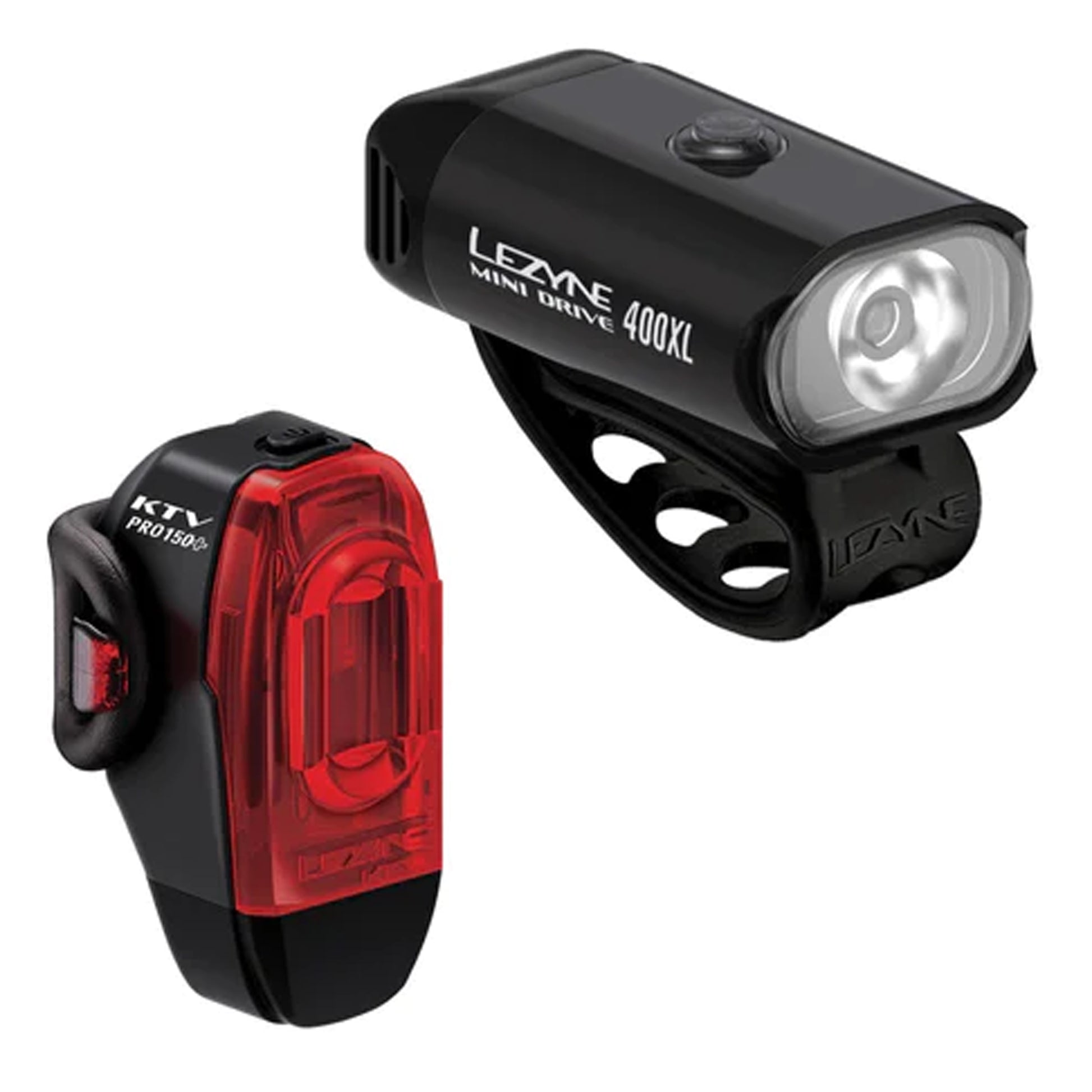 Lezyne Mini Drive 400Xl / KTV Drive Pro+ Headlight and Taillight Set Black Lights Lezyne   