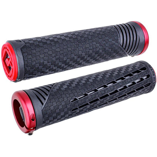 ODI CF V2.1 Grips - Black/Red/Red Lock-On Grips ODI   