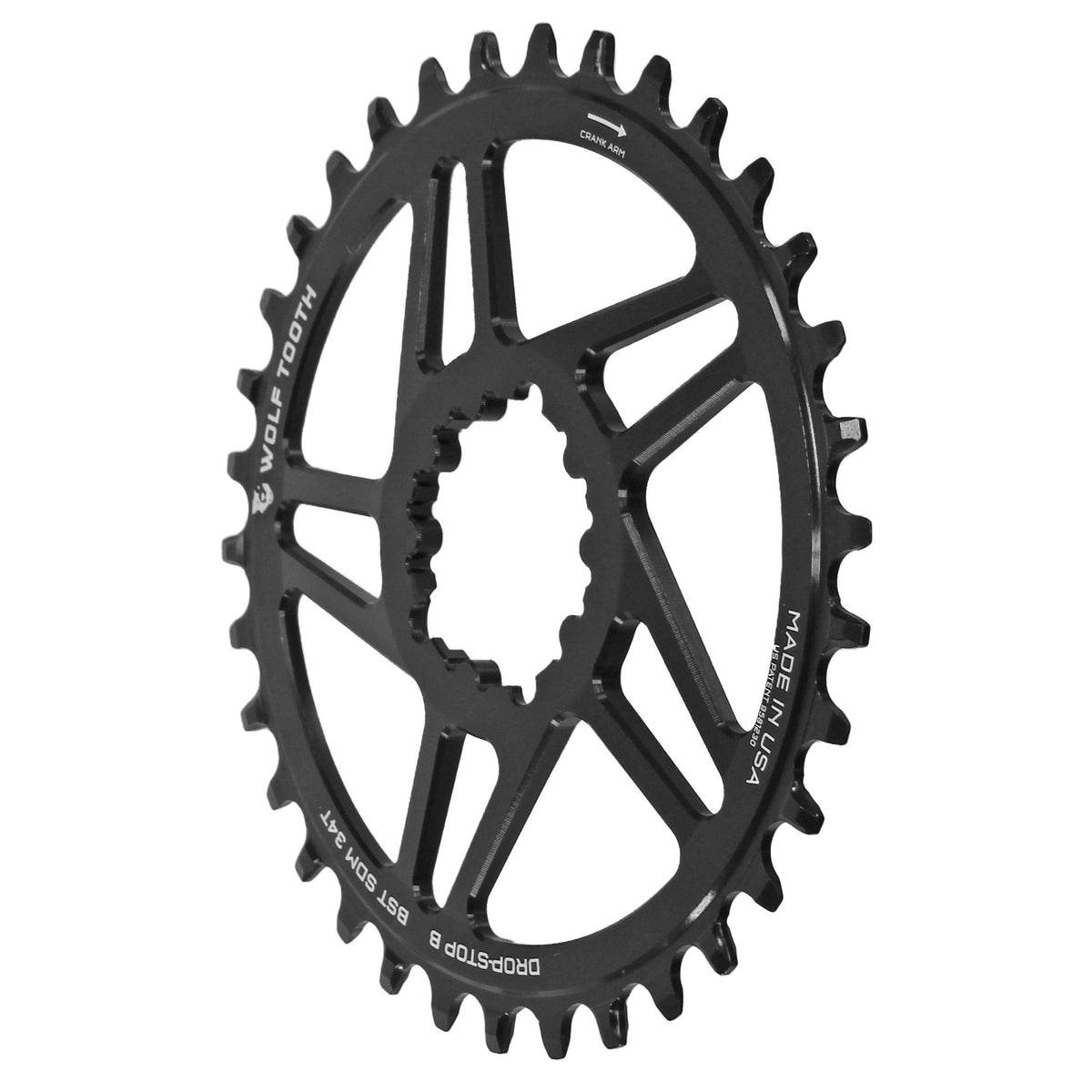 Wolf Tooth Direct Mount Chainring - 30t SRAM Direct Mount Drop-Stop B For SRAM 3-Bolt Boost Cranks 3mm Offset BLK Chainrings Wolf Tooth   