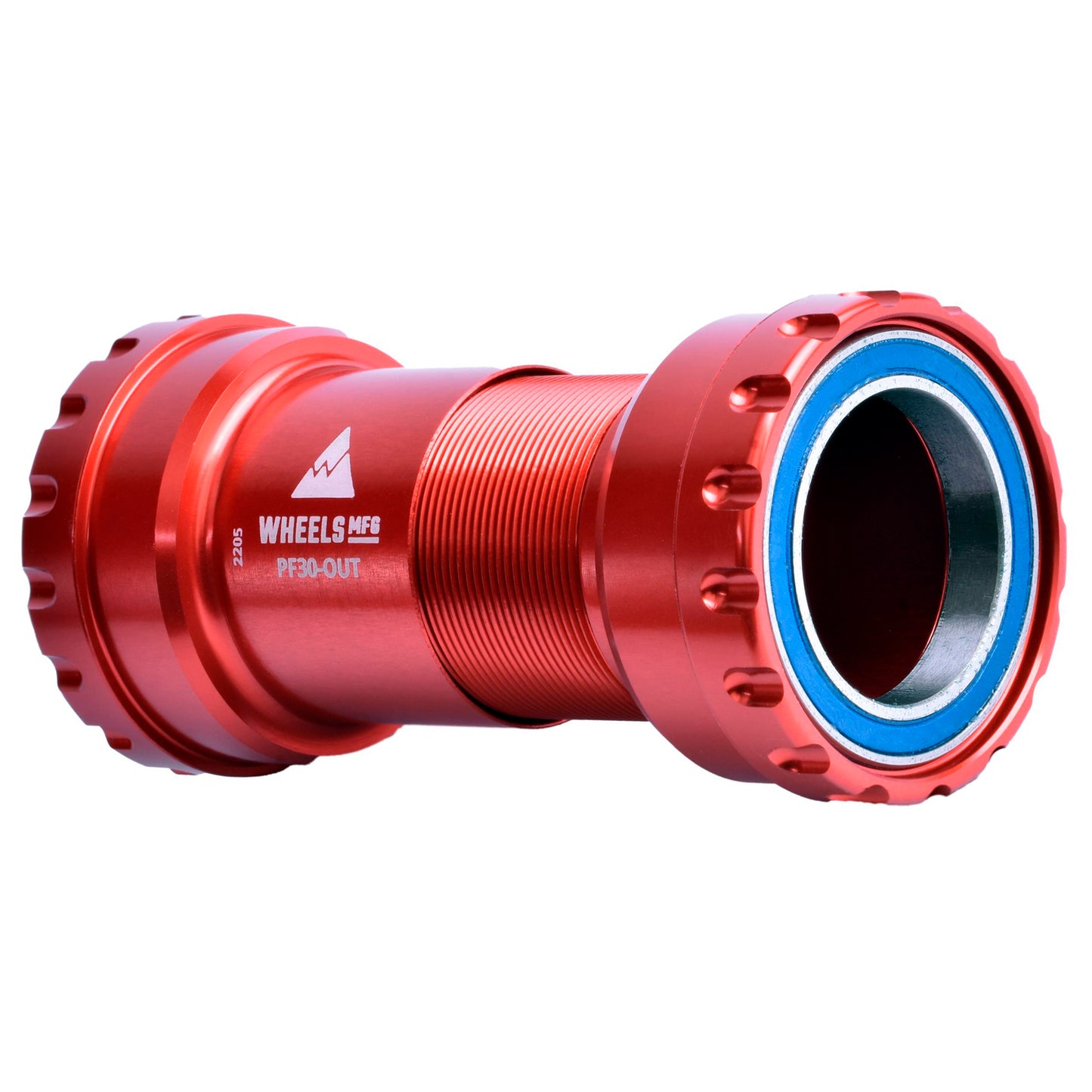 Wheels Manufacturing PF30 Outboard Bottom Bracket - For 30mm Spindle ABEC-3 Bearings PressFit Thread Together Red Bottom Brackets Wheels Manufacturing   