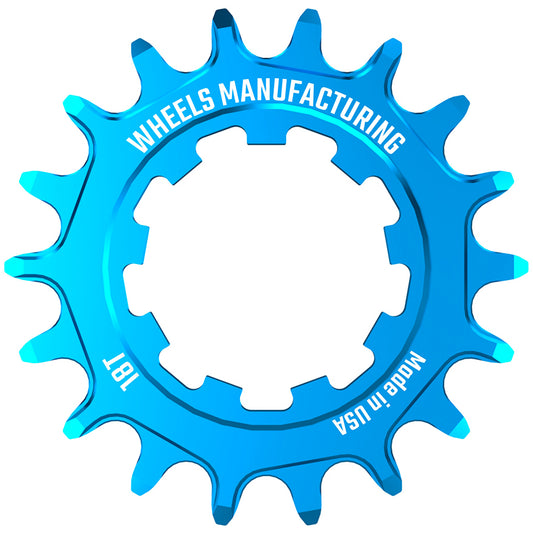 Wheels Manufacturing SOLO-XD Cog - 18t Teal Driver and Single Cog Wheels Manufacturing   