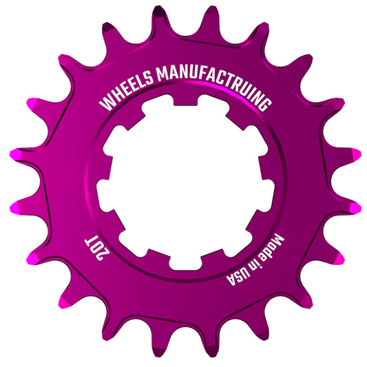 Wheels Manufacturing SOLO-XD Cog - 20t Purple Driver and Single Cog Wheels Manufacturing   