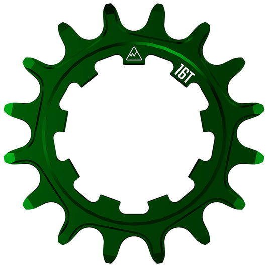 Wheels Manufacturing SOLO-XD Cog - 16t Green Driver and Single Cog Wheels Manufacturing   
