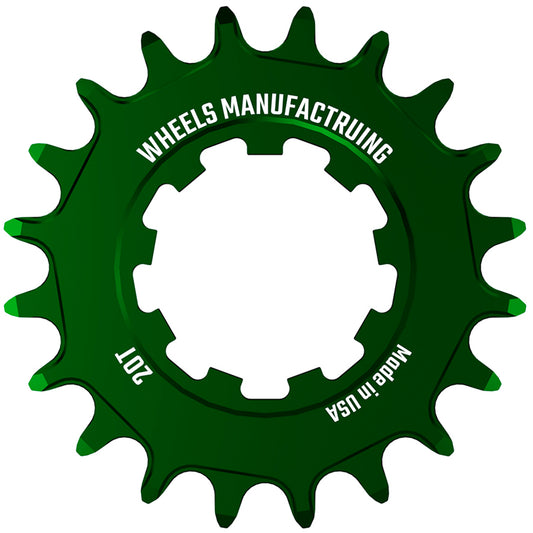 Wheels Manufacturing SOLO-XD Cog - 20t Green Driver and Single Cog Wheels Manufacturing   